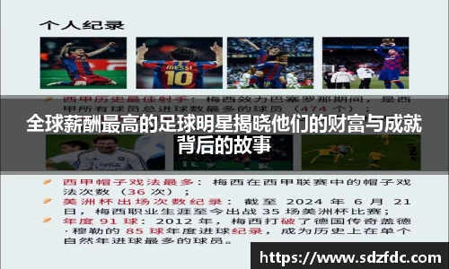 全球薪酬最高的足球明星揭晓他们的财富与成就背后的故事